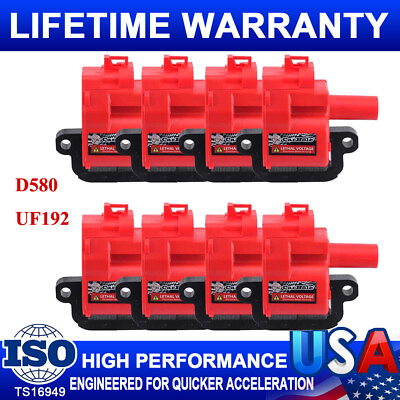 #ad 8 Pack High Performance Ignition Coil Set For Chevy GMC LS1 LS6 D580 C1144 UF192 $115.99