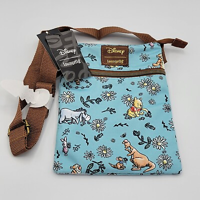 #ad Loungefly Disney Winnie The Pooh Sketch Daisies Crossbody Bag Handbag NEW $34.95