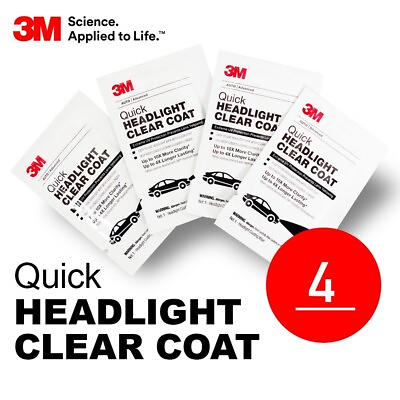 #ad 3M Quick Headlight Clear Coat 4x wipe lot $11.49