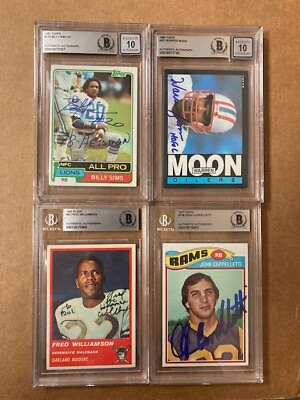#ad Warren Moon Signed 1985 Topps Rookie BAS Auto Grade 10 Auction for 1 Card $86.10