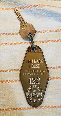 #ad Vintage Hallmark House Hotel 1958 Key amp; Fob Room #122 Hollywood CA Motel $29.80