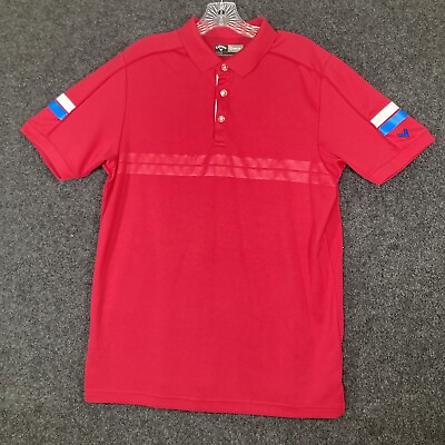 #ad Callaway Opti Dri Mens Short Sleeve Red Polo Golf Shirt Size Medium $18.99