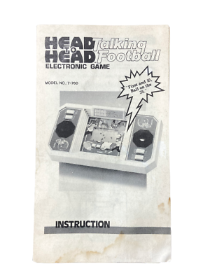 #ad HEAD TO HEAD TALKING FOOTBALL TIGER ELECTRONICS Game Instruction Manual Only $6.75