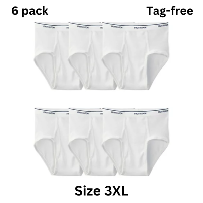 #ad Fruit of the Loom Men#x27;s White Briefs UnderWears 6 Pack Sizes S to 3XL New $14.39
