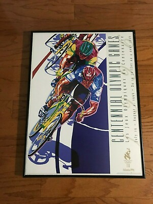 #ad #ad CENTENNIAL OLYMPIC GAMES Atlanta 1996 Track Cycling Framed Poster by H. Yamagala $112.09