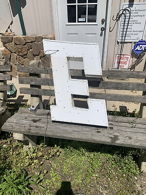 #ad LARGE “ E “ VINTAGE INDUSTRIAL STORE METAL SIGN HEAVY Metal 29 H By 21W. X5” $35.00