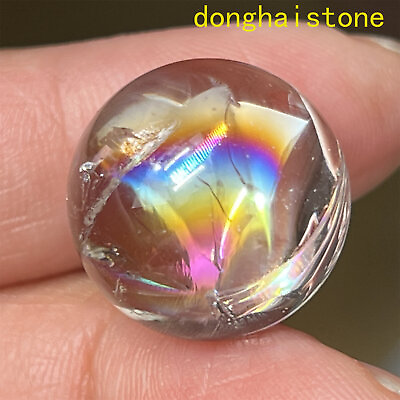 #ad Top 1pc Natural clear Quartz sphere Rainbow Crystal Ball healing gift 16mm $7.44