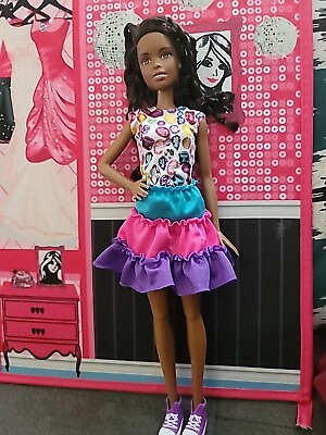 #ad Mattel Barbie Doll Vintage 1990 Braided Hair African American Articulated Legs $10.00