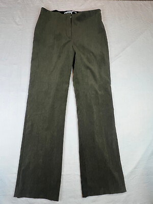 #ad Vintage David Brooks Pants Womens Size 8 Dark Green Corduroy Stretchy Dresswear $19.00