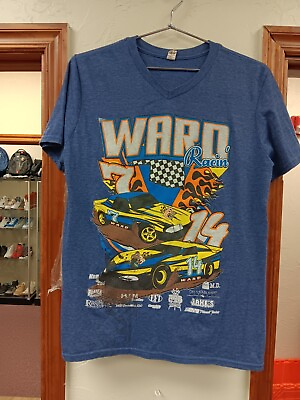 #ad Ward Racing Used Graphic V Neck Shirt Size Medium Used Mens $9.99