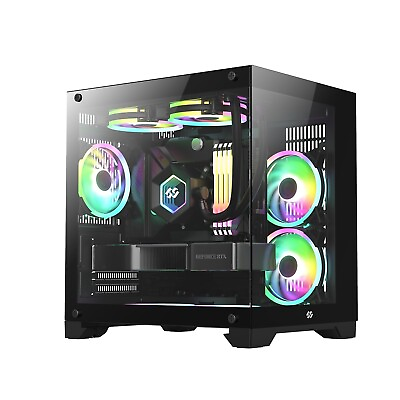 #ad Bgears b Pellucid MicroATX Gaming PC Case with Infinity Tempered Glass and US... $86.44