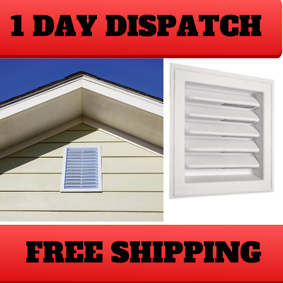#ad White Plastic Wall Louver 8x8 inch Static Vent Ventilation Grille for Walls $11.60