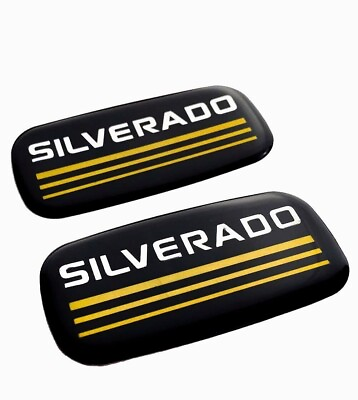 #ad 2X Side Roof Pillar Cab Emblem Badge Nameplate for 99 07 Chevy Silverado Yellow $13.56