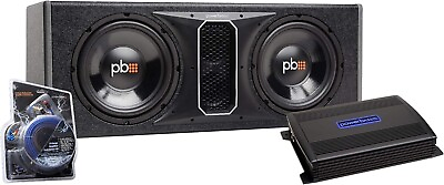 #ad PowerBass 12 Inch Dual Vented Subwoofers with Amp and Wiring Kit $349.00