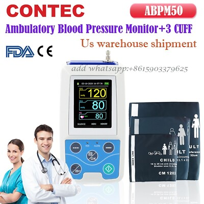 #ad Automatic Ambulatory Blood Pressure Monitor 24Hrs NIBPPC Softwarefree 3 cuffs $179.00
