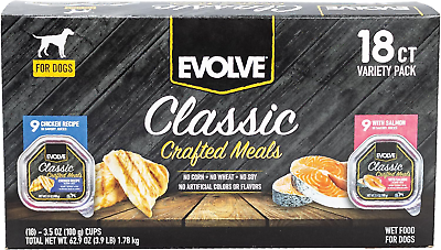 #ad Classic Crafted Meals Variety Pack Chicken Recipe amp; with Salmon Wet Dog Food 3 $51.99