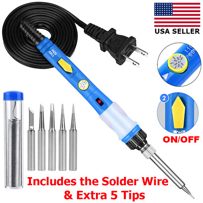 #ad #ad Soldering Iron Electric Gun Adjustable Temperature Welding Solder Wire Kit 60W $7.99