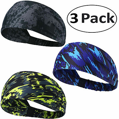 #ad 3pcs Elastic Cooling Hair Bands Headband Sweatband for Cycling Yoga Gym Sport $6.36