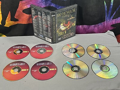 #ad 100 Horror Classics DVD Over 80 Hours 8 Dvds $13.50