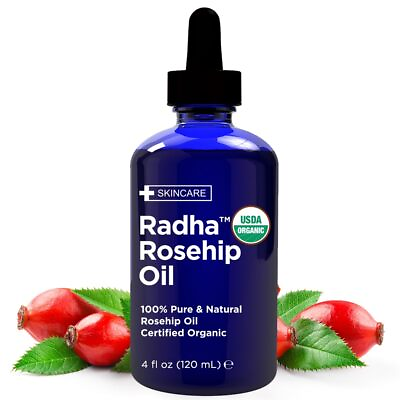 #ad 4 oz Organic Rosehip Seed Oil 100% Pure Cold Pressed Great Carrier Oil for ... $24.86