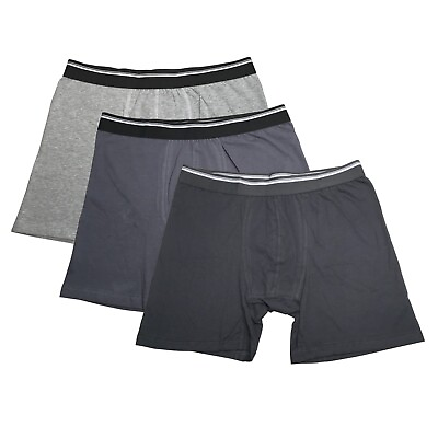 #ad 3 12 Pack Mens Cotton Boxer Briefs Comfort Flexible Soft Waistband Underwear $13.99