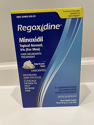 #ad Regoxidine Men#x27;s 5% Minoxidil Foam 3 Month Supply UNOPENED $32.25
