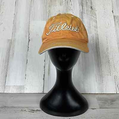 #ad Titleist Hat Adjustable Strap Cap Unstructured Golf Yellow Orange $14.20