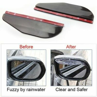 #ad 2x Smoke Rear View Side Mirror Flexible Visor Shade Rain Water Guard Protector $4.99
