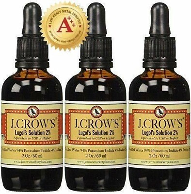 #ad J.CROW#x27;S® Lugol#x27;s Solution of Iodine 2% 2 Oz Three Pack 3 Bottles $34.49