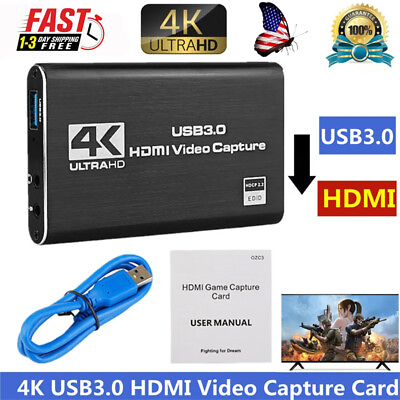 #ad For Game Recording Live Streaming Broadcasting 4K Audio Video Capture Card USA $20.97