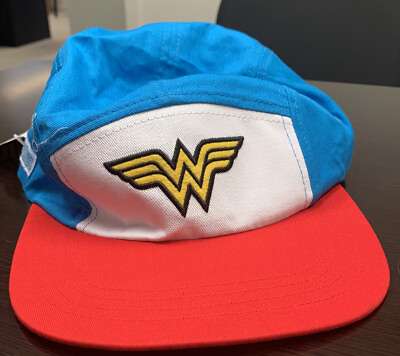 #ad DC Worlds Finest Collection Box WONDER WOMAN 5 Panel Retro Ball Cap NWT $9.99