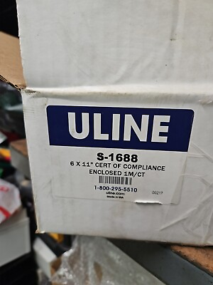 #ad lot of 950 Plus Uline S 1688 cert of Compliance Enclosed 6 X 11 $109.99