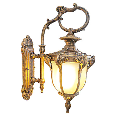 #ad Antique Outdoor Fixture Lantern Bronze Wall Light Exterior Garden Sconce Lamp $37.00