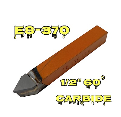 #ad ☀️ 1 pc #E 8 370 Brazed Carbide Tip 60° Lathe Threading Tool 1 2quot; Square Shank $9.77