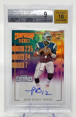 #ad 2016 Contenders JACOBY BRISSETT Auto 99 Championship Ticket ROOKIE 9 BGS $100.00