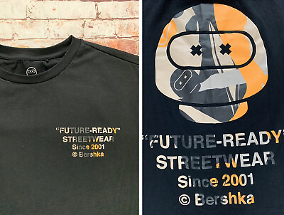#ad Bershka Future Ready Shirt Adult XL Black Mens $14.99