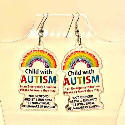 #ad Autism Awareness Earrings Spectrum Earrings Rainbow Earrings Teacher Earri $10.99