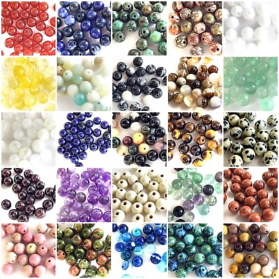 #ad Natural Gemstone Beads lot Smooth Round Loose Bead 100pcs 4mm 6mm 8mm 10mm 12mm $5.99