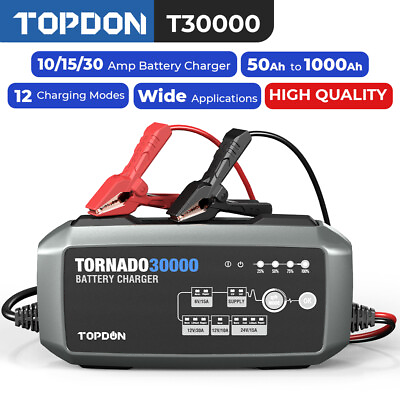 #ad TOPDON 24 12 Volt Car or Truck Wheeled Automotive Battery Fast Charger Jump US $289.00