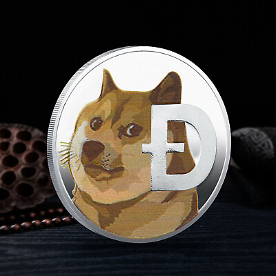 #ad Dogecoin Coin Commemorative 2021 New Collectors Silver Plated Doge Coins $11.94