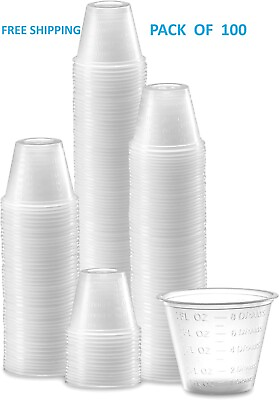 #ad New Plastic Graduated Medicine Cups 1 oz Pack of 100 Free Shipping $5.88