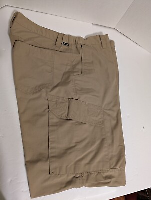 #ad Lapg Mens Tan Tactical Cargo Pants Size Khaki Frat Front Pants 42 x 36 stretch $22.96