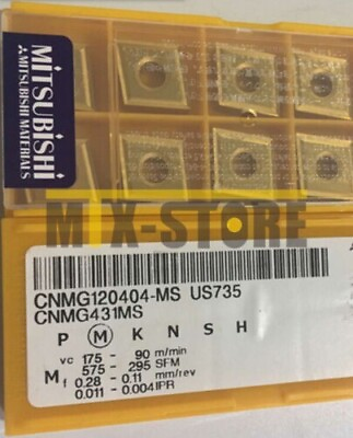 #ad 10pcs Box New Mitsubishi CNMG120404 MS US735 CNMG431MS Carbide Inserts $35.99