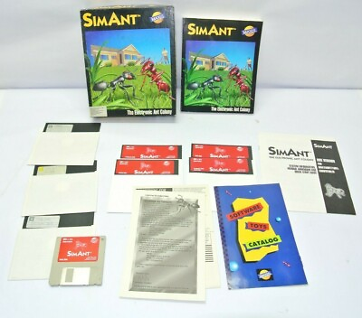 #ad SIM ANT Vintage 1991 IBM Maxis Retro Computer Game 4x 5.25quot; Floppy Disks $49.00