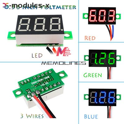 #ad 1 10x 0.36 Inch Digital 3 Digital Voltmeter LED DC0 30V Voltage Tester 3 Wire US $5.28