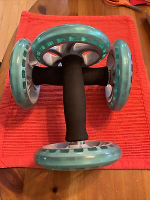 #ad AKROwheels Core Wheels Dynamic Strength and Ab Trainer Roller Set of 2 Green $15.00