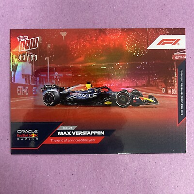 #ad 2023 Topps Now F1 Max Verstappen #71 END OF AN INCREDIBLE YEAR RED FOIL 43 99 A1 $69.95