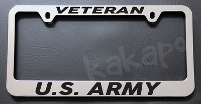 #ad VETERAN US ARMY Chrome License Plate Frame $14.99