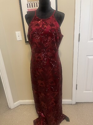 #ad Badgley Mischka cranberry gown 12 $99.99