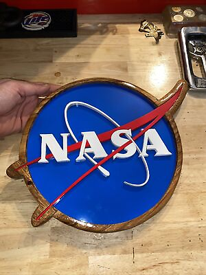#ad NASA Space Sign 1 FT Wood Plaque SpaceX Astronaut Elon Musk Collector BLEMISH $44.69